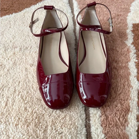 Stuart Weitzman Burgundy Patent Leather Shoes - Picture 2 of 4